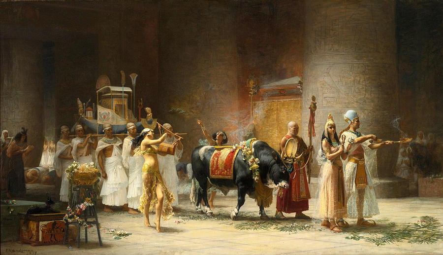 The Procession of the Bull Apis Painting by Frederick Arthur Bridgman