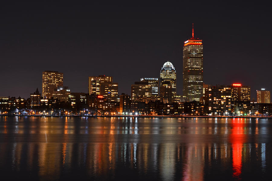 The Pru lit up in Red Photograph by Toby McGuire