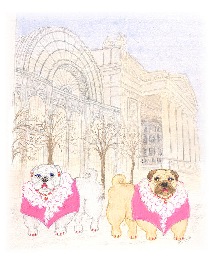 The Pugsleys a night at the Opera Painting by Stephanie Grant