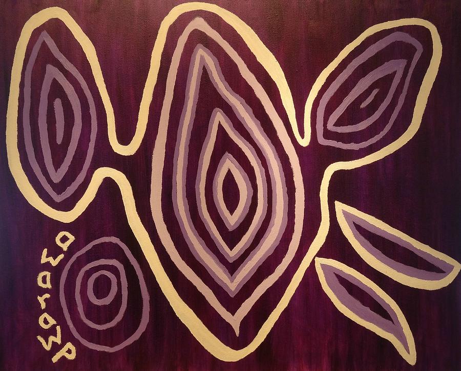 Oil Painting - The Purple Alien by Douglas W Warawa