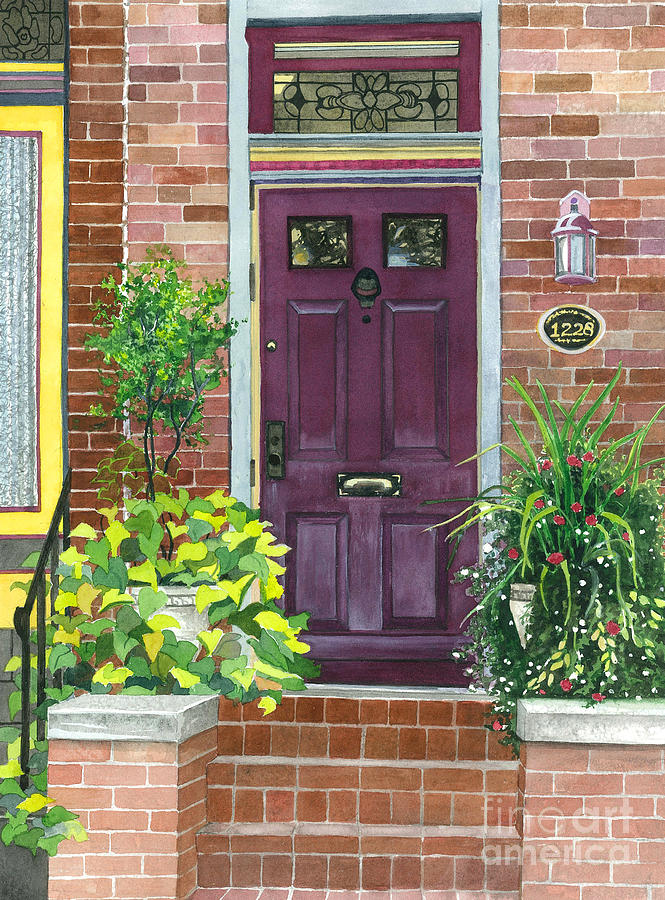 The Purple Door Painting by Barbara Jewell