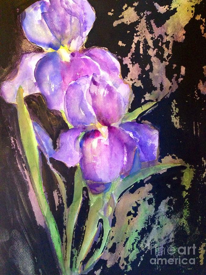 The Purple Iris Painting by Sherry Harradence