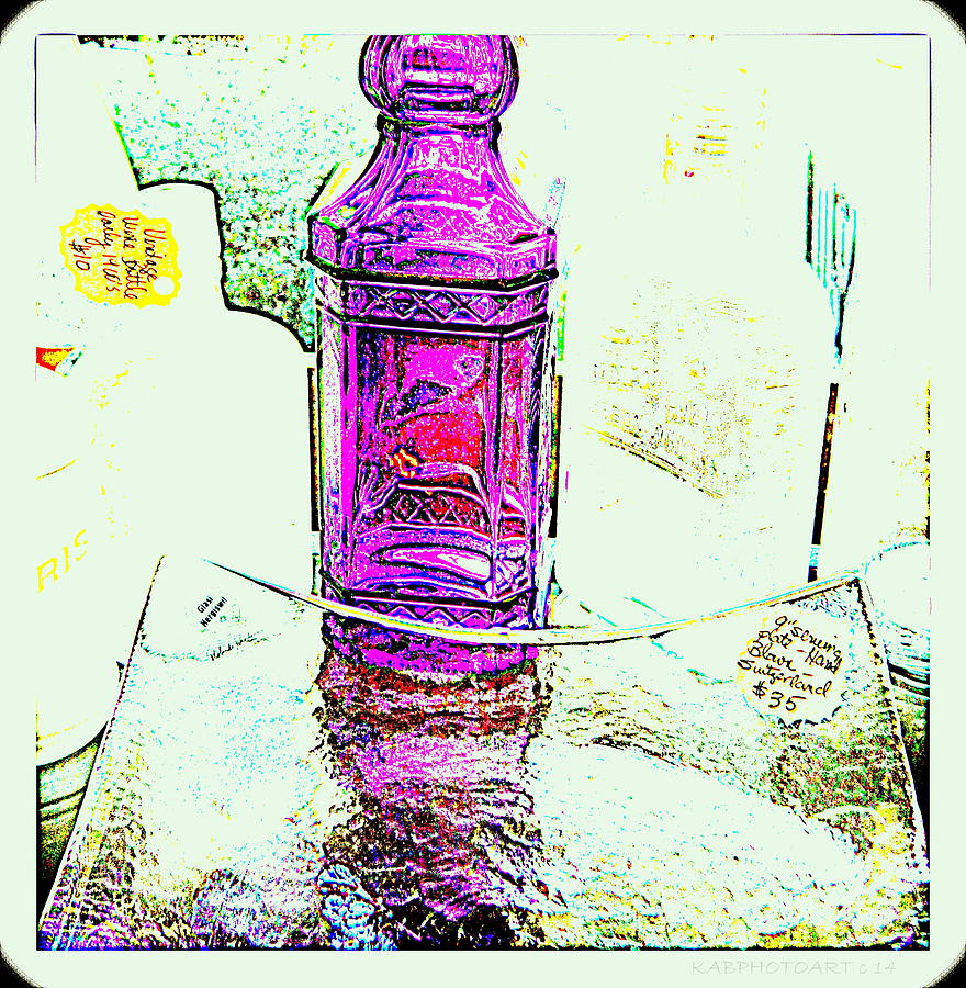 Vintage Photograph - The Purple Medicine Bottle by Kathy Barney