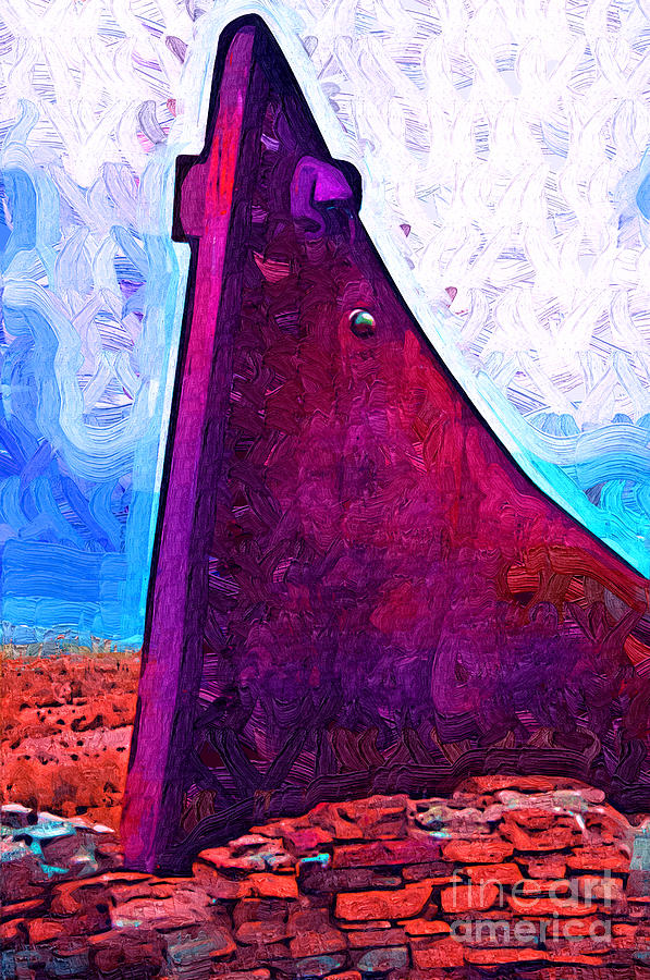 Abstract Digital Art - The Purple Pink Wedge by Kirt Tisdale