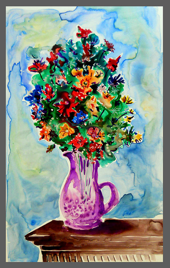 Flower Painting - The Purple Vase by Dennis Weiser