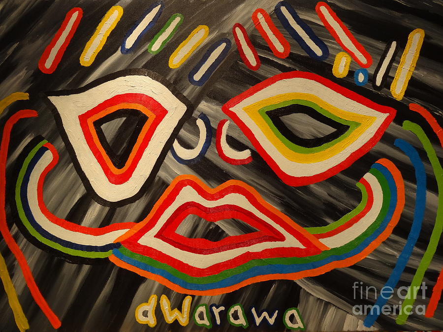 The Pussy Cat Mask Painting by Douglas W Warawa