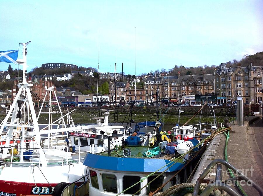 the Quay Side at Oban in Scotland Photograph by Joan-Violet Stretch