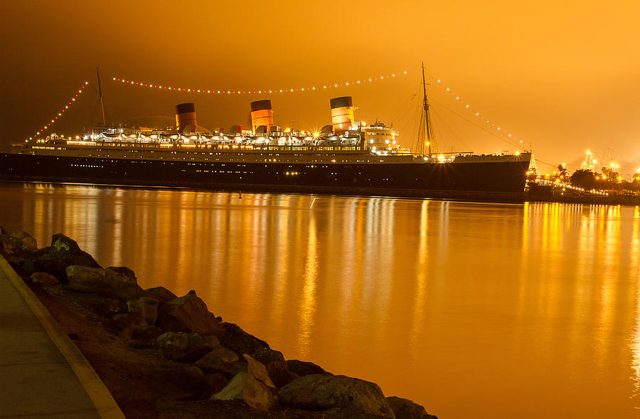 The Queen Mary Reflects on the Golden Era Photograph by Denise Dube
