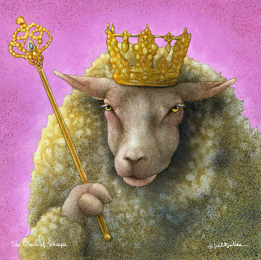 Sheep Painting - the Queen of Sheepa... by Will Bullas