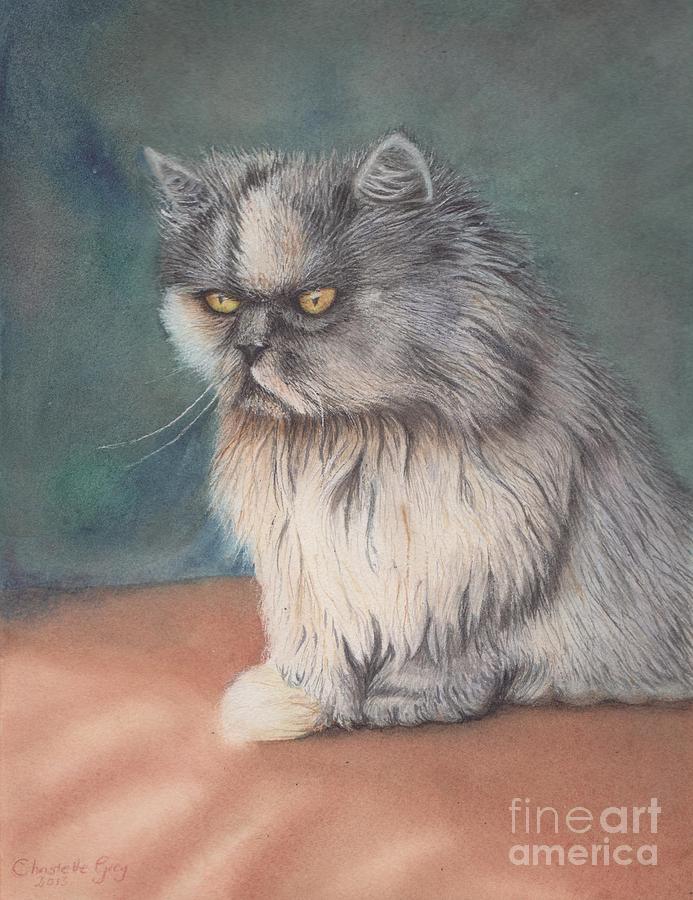 Grumpy Cat Painting - The Queen Presides by Christelle Grey