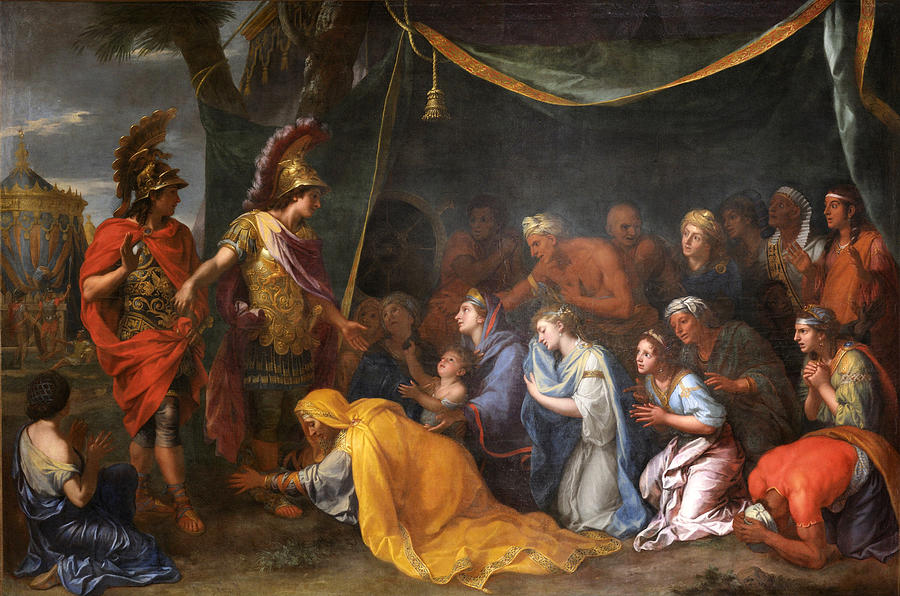 Charles Le Brun Painting - The Queens of Persia at the feet of Alexander by Charles Le Brun