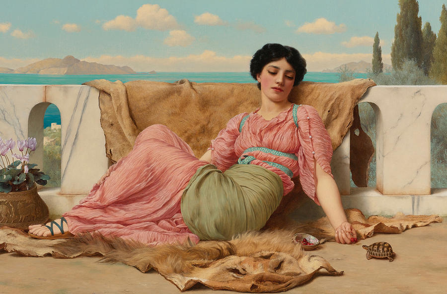 John William Godward Painting - The Quiet Pet by John William Godward