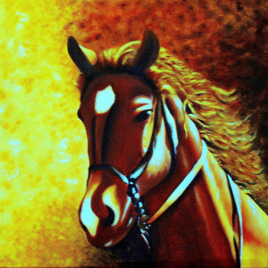 Nature Painting - The race horse  by Premkumar C N