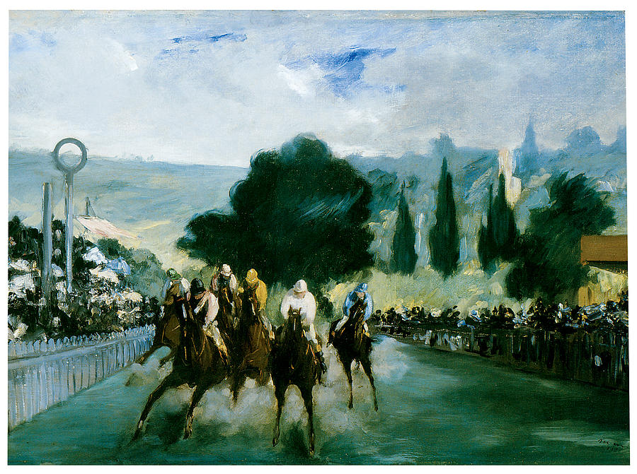 Edouard Manet Painting - The Races at Longchamp by Edouard Manet