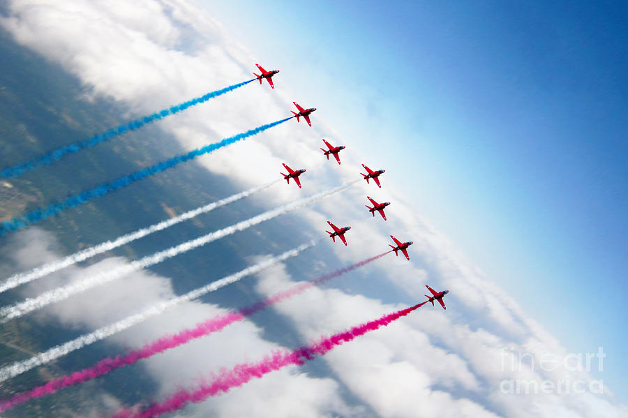 The RAF Red Arrows  Digital Art by Airpower Art