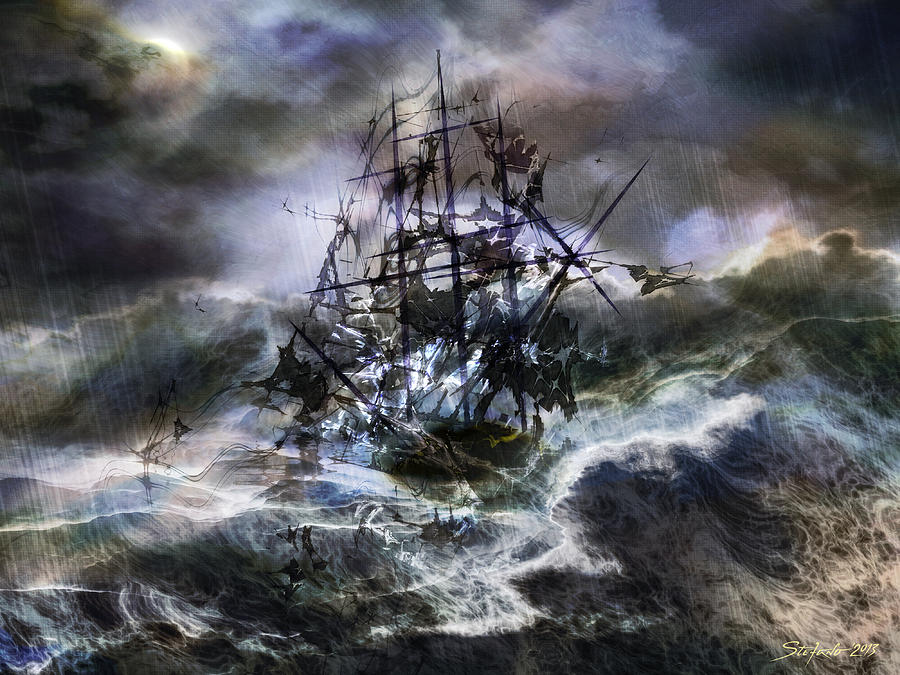 Fractal Digital Art - The Rage of Poseidon III by Stefano Popovski