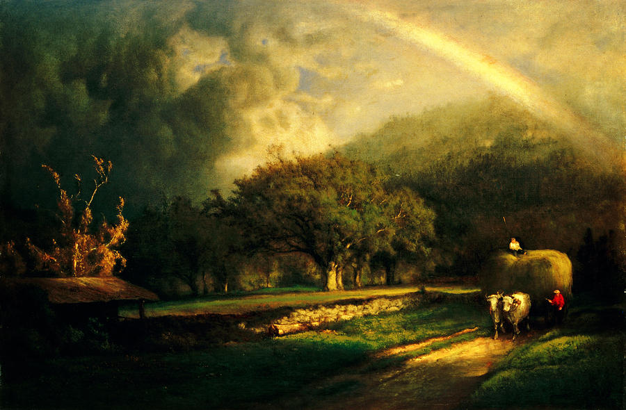 The Rainbow in the Berkshire Hills Painting by Celestial Images