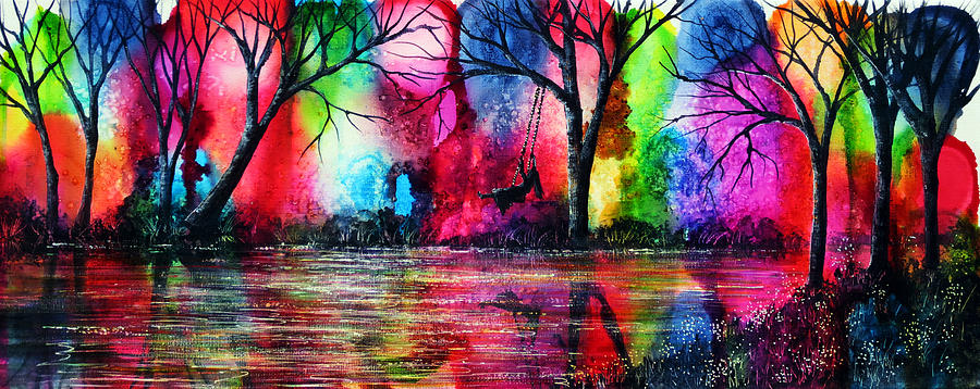 Rainbow Trees Painting By Ann Marie Bone Pixels