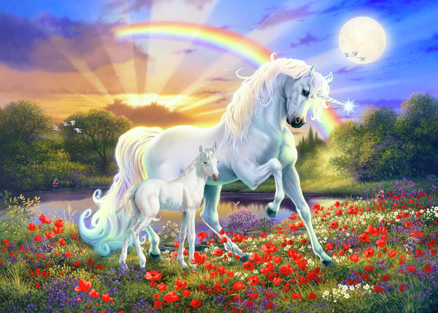 The Rainbow Unicorn Painting by MGL Meiklejohn Graphics ...