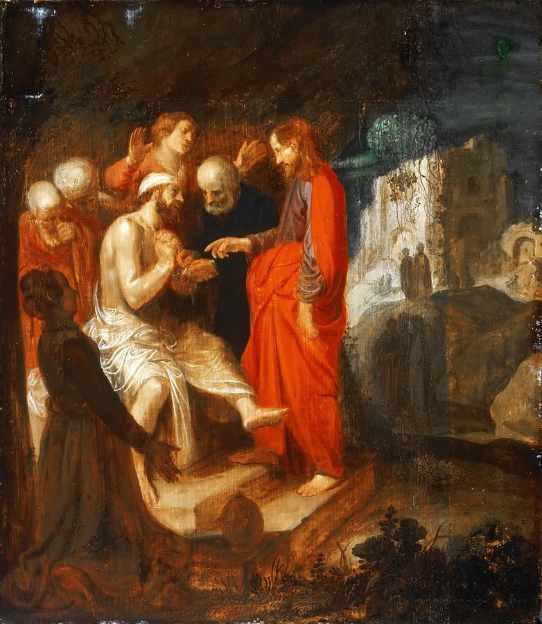 The Raising of Lazarus Painting by Jan Pynas
