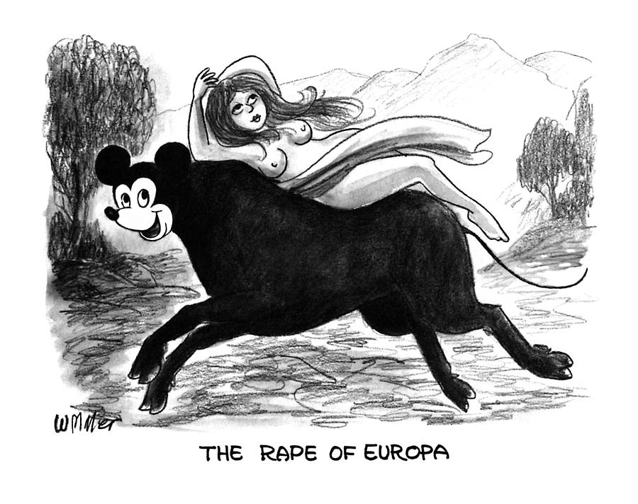 Disney Drawing - The Rape Of Europa by Warren Miller