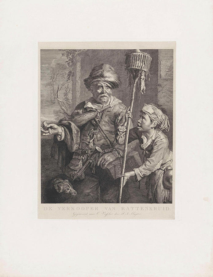 The Rat Catcher With His Servant, Dirk Jurriaan Sluyter Drawing by Dirk ...