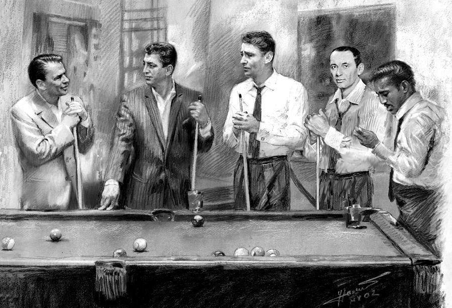 Frank Sinatra Drawing - The Rat Pack by Viola El