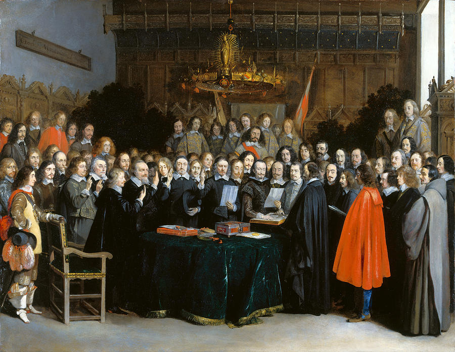 The Ratification of the Treaty of Muenster Painting by Gerard ter Borch