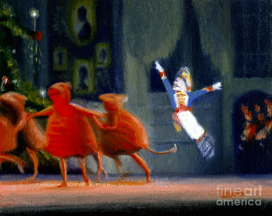 Christmas Painting - The Rats with Nutcracker by Candace Lovely