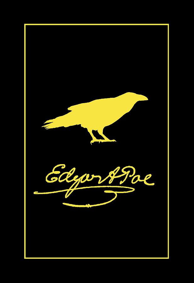 Raven Photograph - The Raven By Edgar Allan Poe In Yellow And Black by Suzanne Powers