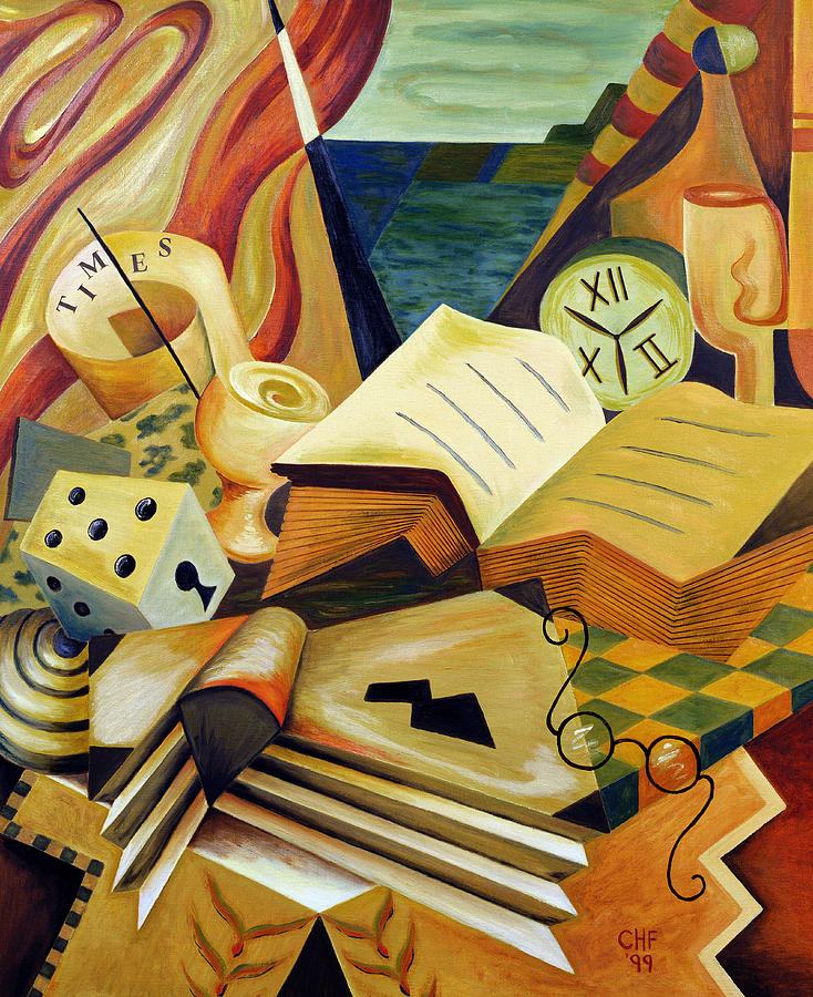 Book Photograph - The Reading Corner, 1999 Oil On Canvas by Carolyn Hubbard-Ford