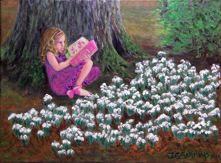 The Reading Tree Painting by Janet Greer Sammons