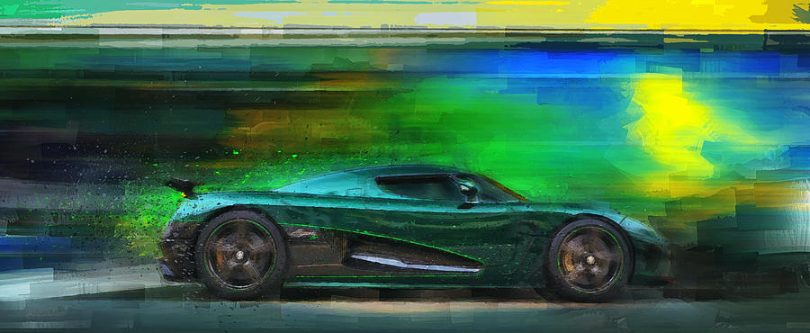 Koenigsegg Agera S Digital Art - The Real Green Monster by Alan Greene