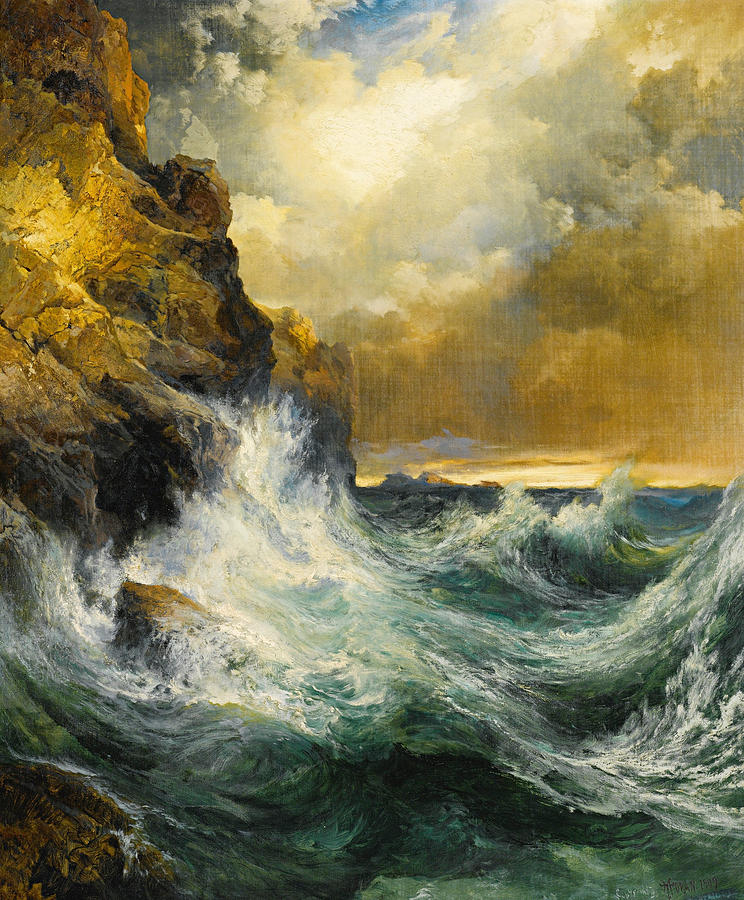 The Receding Wave Painting by Thomas Moran
