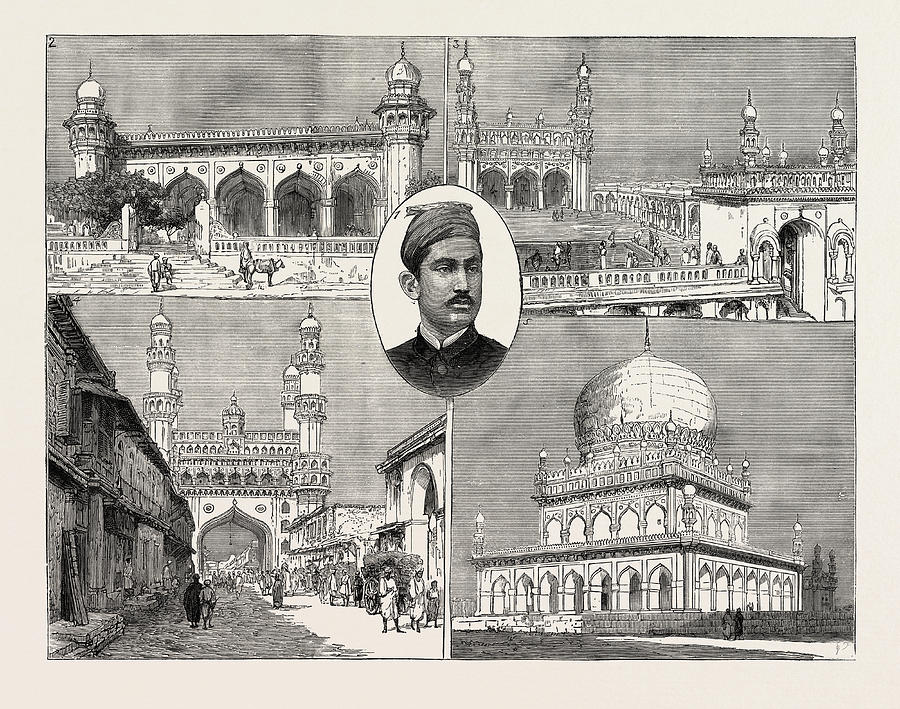 Vintage Drawing - The Recent Installation Of The Nizam Of Hyderabad India 1 by Indian School
