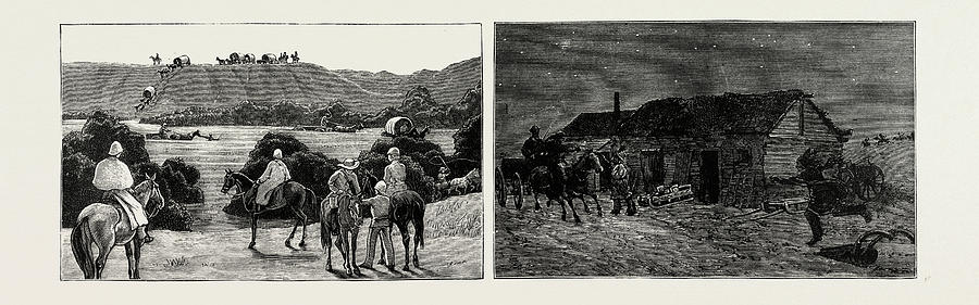 Vintage Drawing - The Recent Rebellion In Canada On The Trail After Big Bear by Canadian School