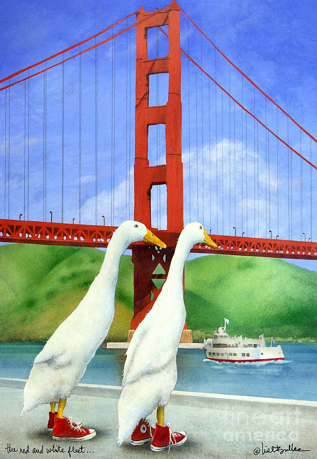San Francisco Painting - The Red and White Fleet... by Will Bullas