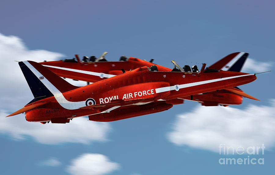 The Red Arrows Synchro Pair Digital Art by Airpower Art
