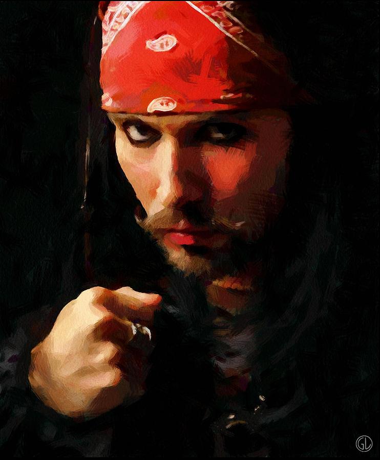 Johnny Depp Digital Art - The red bandana by Gun Legler