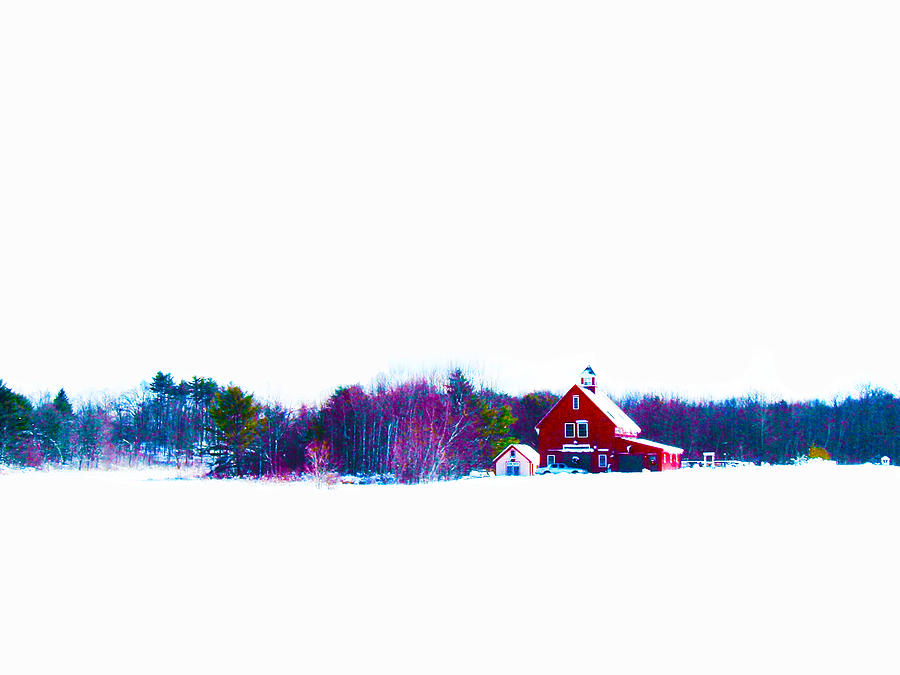 Tree Digital Art - The Red Barn 2 by Carol Tsiatsios