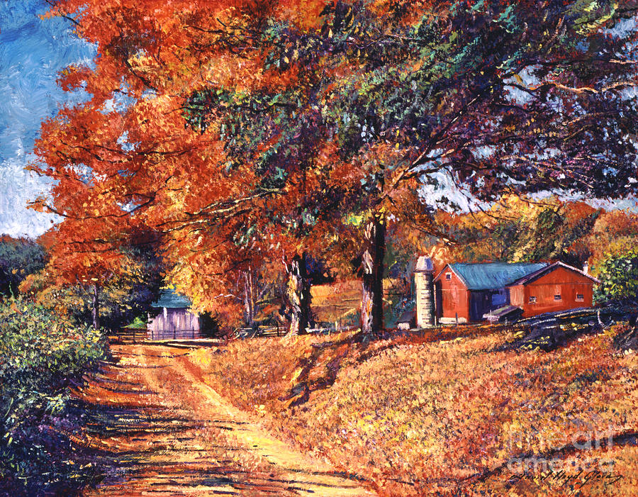 The Red Barn Painting by David Lloyd Glover