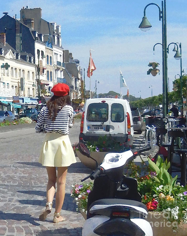 The Red Beret Honfleur France Photograph by Ann Johndro-Collins
