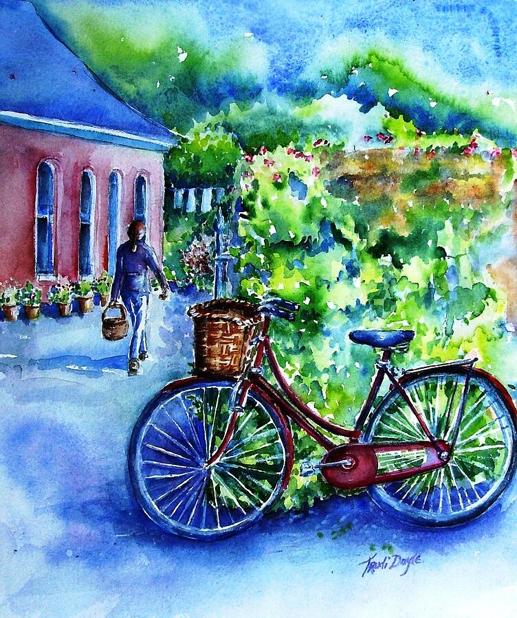 The Red Bike  Painting by Trudi Doyle
