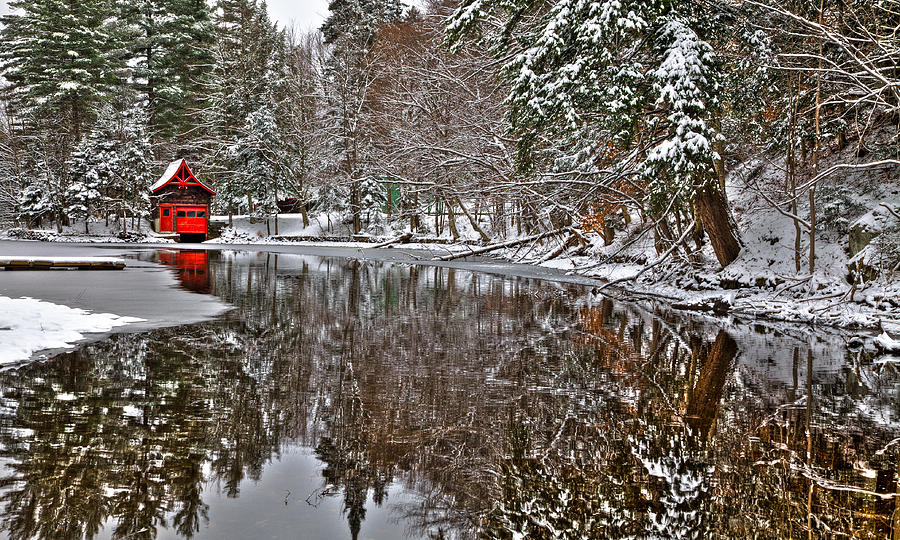 The Red Boathouse In Old Forge Photograph