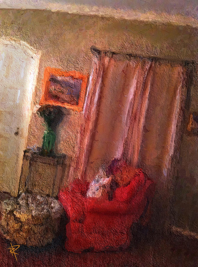 The Red Chair Mixed Media by Russell Pierce