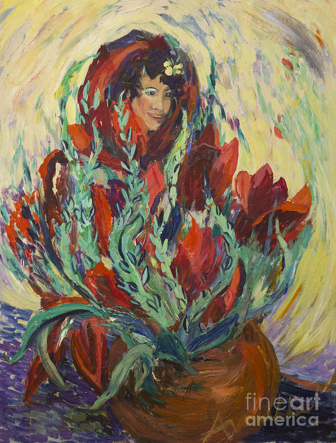 Red Painting - The Red Cloak by Avonelle Kelsey