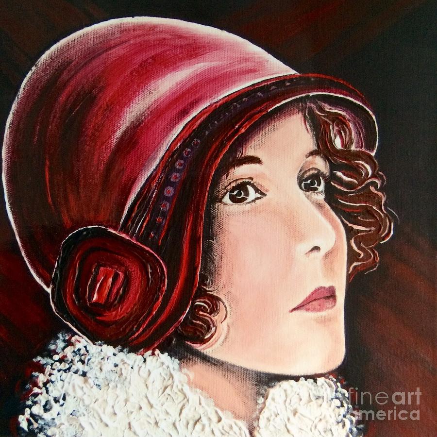 Red Cloche Painting by Barbara Chase