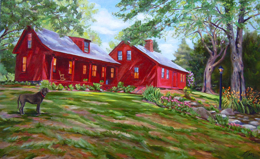 Architecture Painting - The Red Colonial House by Nancy Griswold