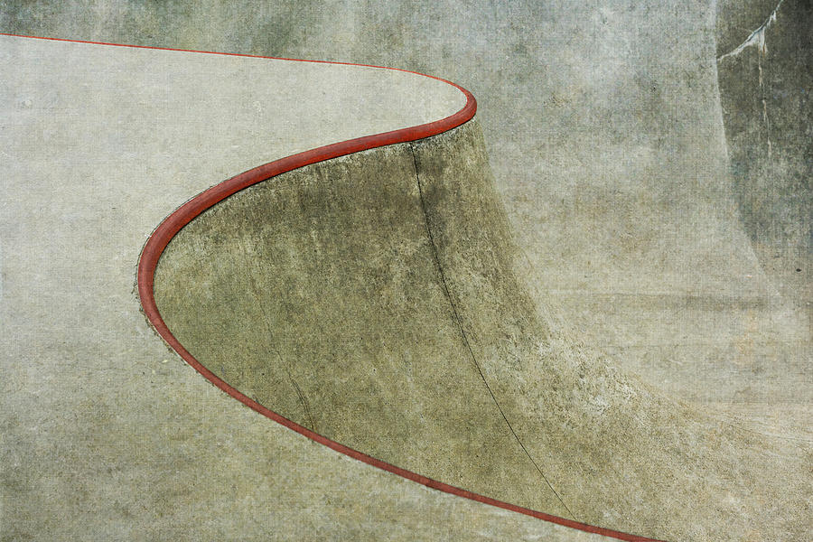Abstract Photograph - The Red Curve by Greetje Van Son