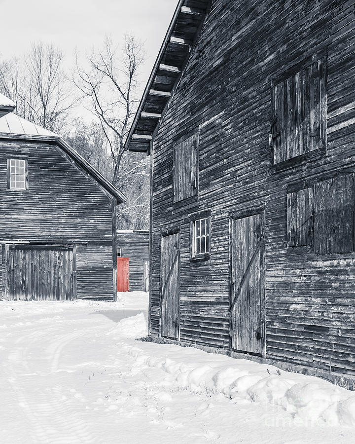 Winter Photograph - The Red Door by Edward Fielding